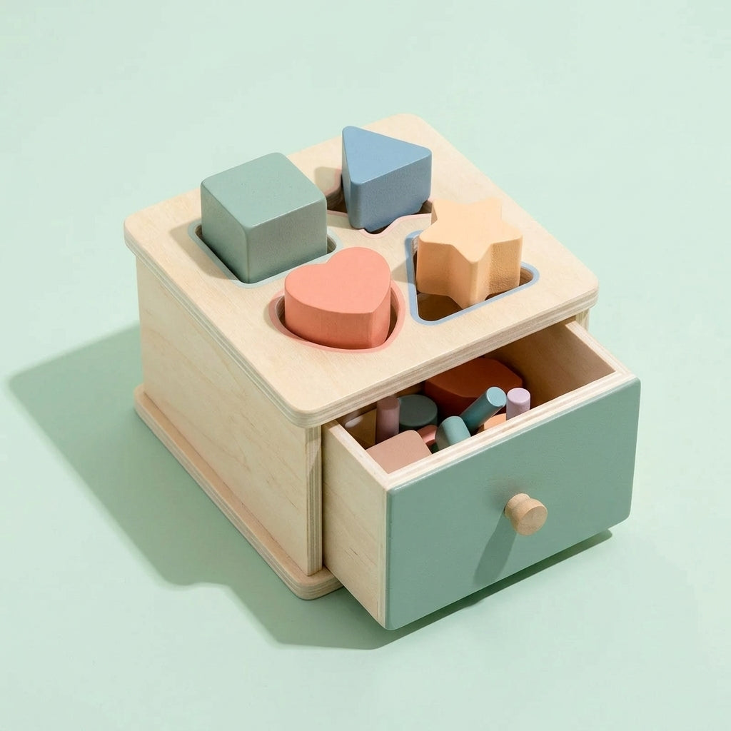 Boîte formes — carré, triangle, cœur, étoile