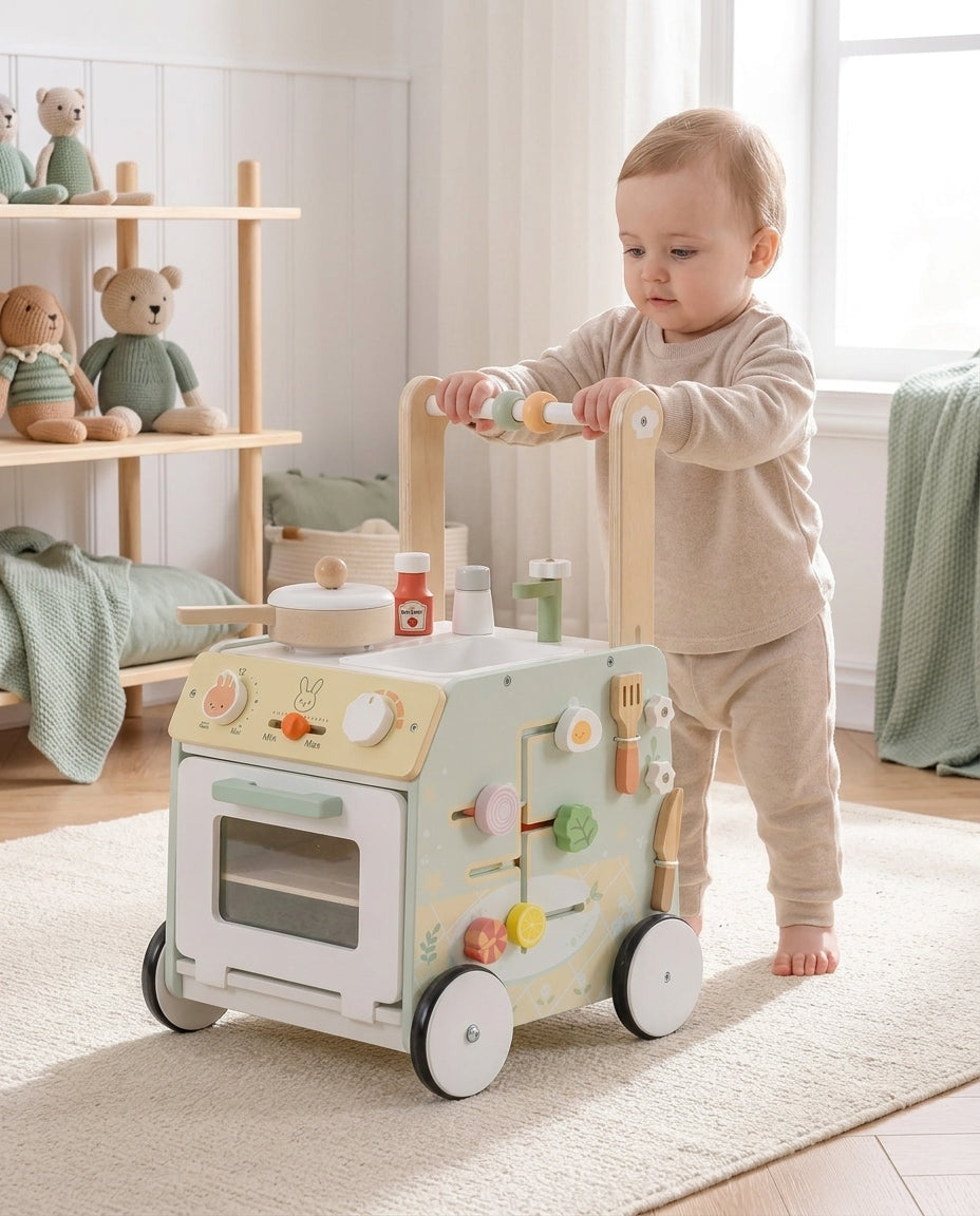 Enfant qui se tient au chariot de marche