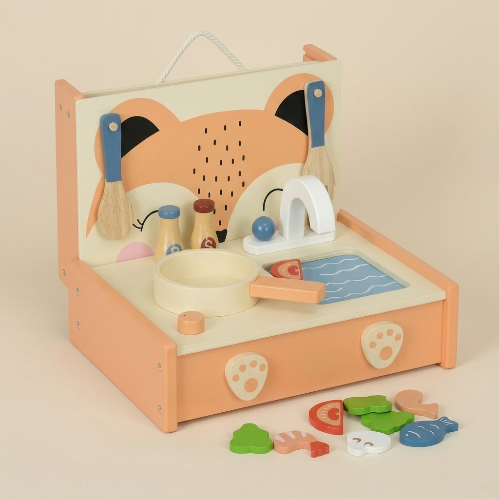 Mini cuisine en bois renard — vue principale