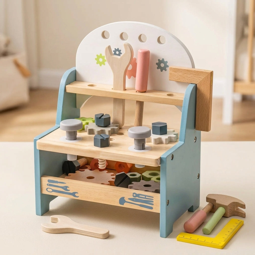 Mini établi et ses quatre outils