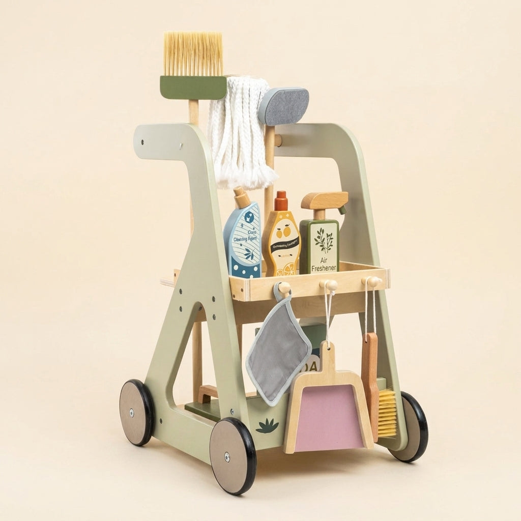 Chariot de ménage en bois — vue principale