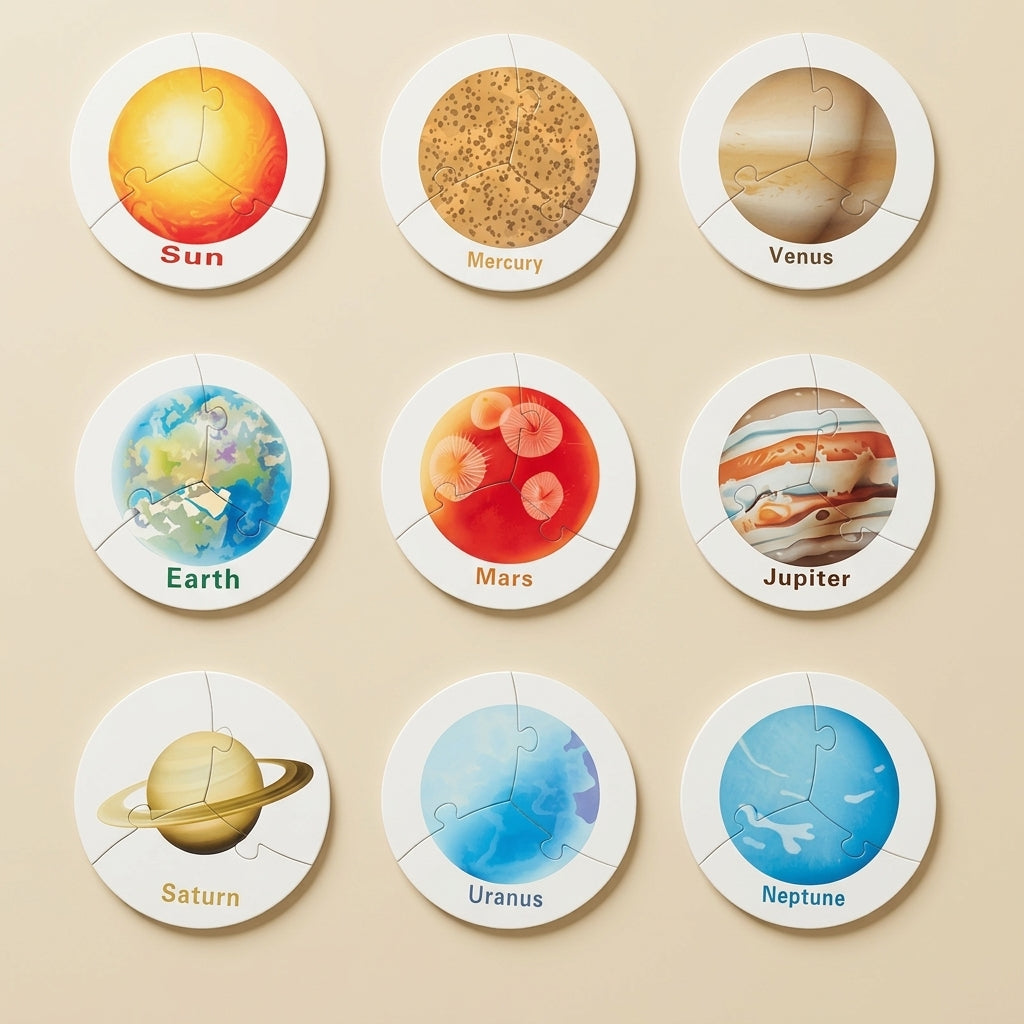 Coffret puzzles du système solaire — 9 planètes